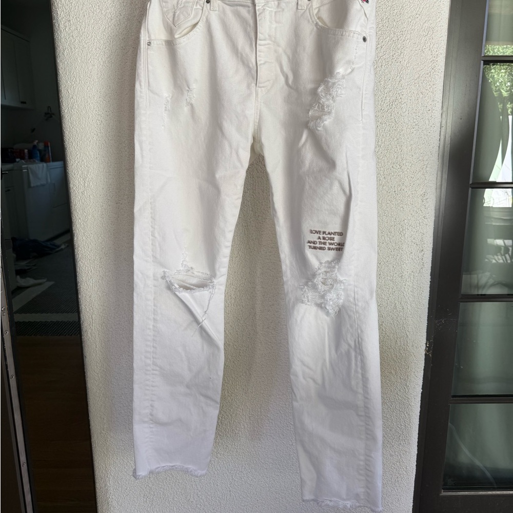 Replay Jeans Rose Label White Distressed Jeans